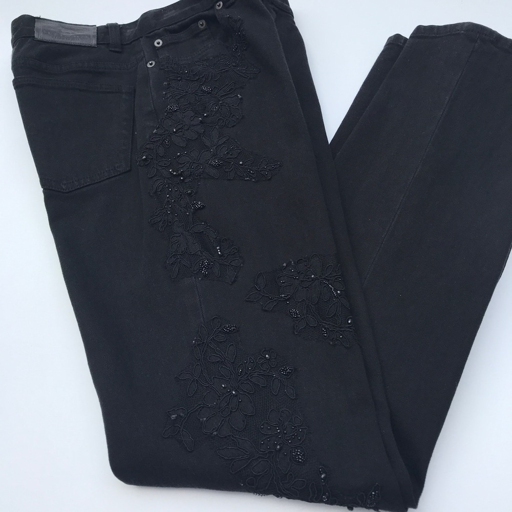 Lauren Black Jeans 4 x 32 Embroidered beaded